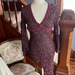 Boho Floral asymmetrical top Sz XS